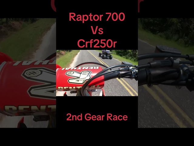 Yamaha Raptor 700 Vs Honda Crf250r race #bikelife #raptor700 #crf250r #crf #raptor #yamaha #honda