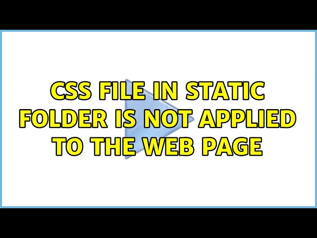css file in static folder is not applied to the web page