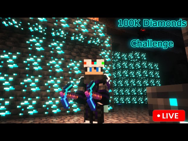 Minecraft 100K Diamonds Challenge Streaming 🤯 #shorts