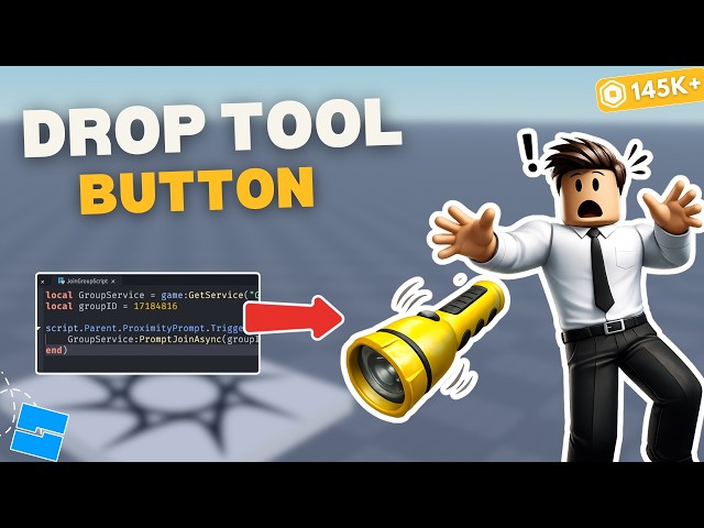 How to Make a Player Drop Their Tool with a Button in Roblox Studio, Easy Script Tutorial