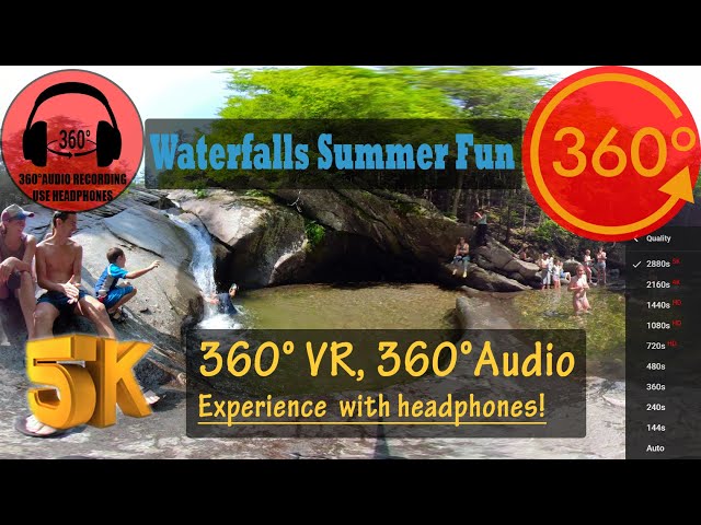 [5K 360°, 360° Audio] Summer Fun at Hamilton Falls, immersive VR
