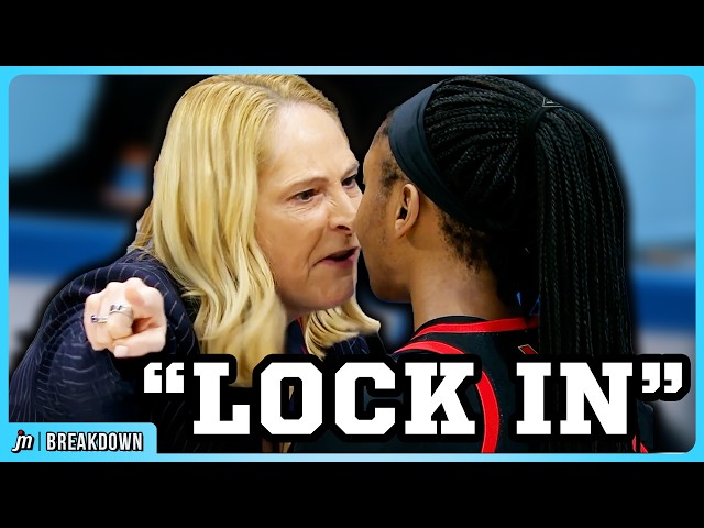 Basketball coach yells at her player to fire her up, a breakdown