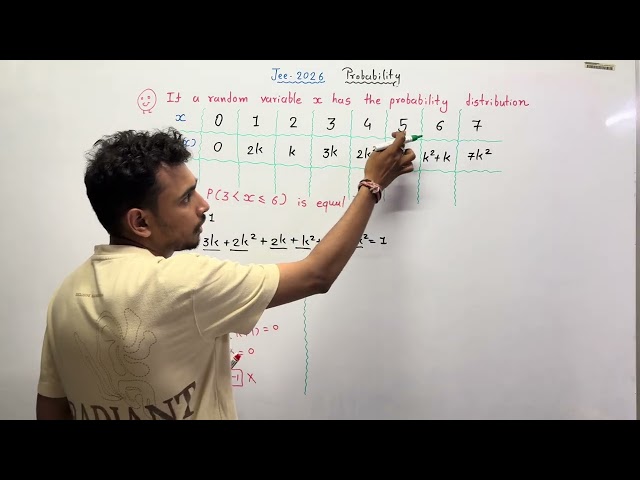 If a random variable x has the probability distribution X 0 1 2 3 4 5 6 7 then P(3 x 6) is equal to 