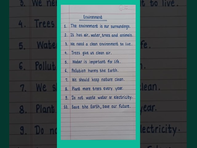 10 Lines on environment in English | Essay on environment in English #essay #environment