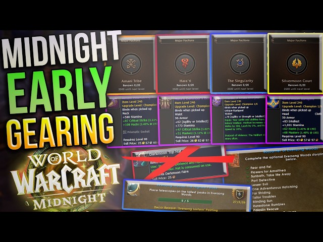 Midnight's Early Gearing | HOW TO: 4 246ilvl Gear Pieces With Renown With Next Reset!