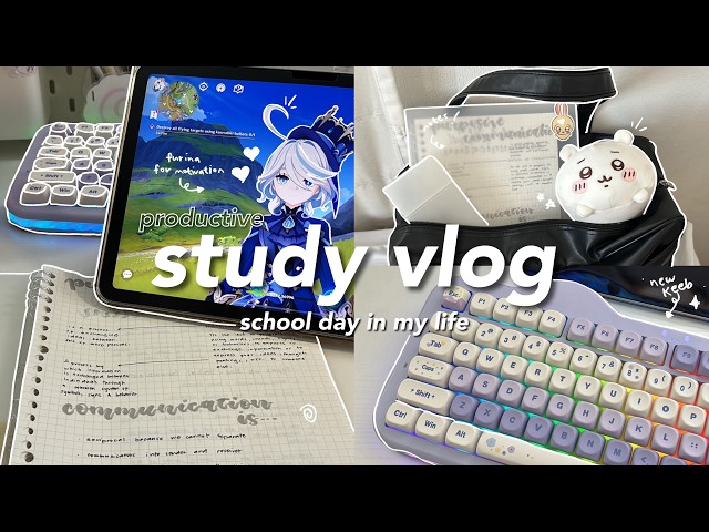 6am study vlog 🗒️☕ a school day in my life, muji cafe, cozy studying ft. my cat ⭑.ᐟ