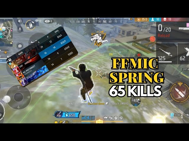 65 KILLS 🔥 ENOUGH FOR FFMIC SPRING ?? BEST STRATEGY 🧠 FOR MAXIMUM KILLS || XNF AARUSH