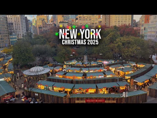 NYC Christmas Walk 2025 ✨ 4K NYC Christmas Market Union Square Holiday Market 2025