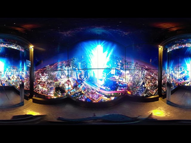 LG OLED screen display 360° in elevator (Down) @ King Power Mahanakhon Tower, Bangkok, Thailand.