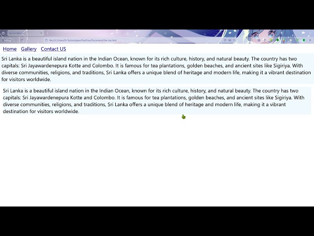 HTML & CSS Tutorial.......By using Vs code..IN SINHALA...output
