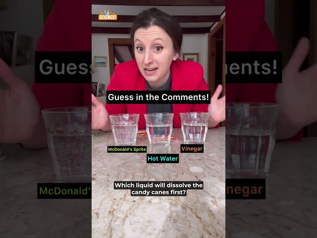 Can McDonald’s Sprite dissolve a candy cane?! #shorts #scienceexperiment #science #mcdonalds #kids