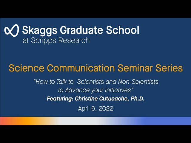 Science Communication Seminar Series: Christine E. Cutucache, Ph.D. (06 April 2022)