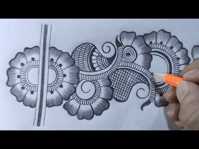 Arabic pencil mehndi design full hand  | mehandi ki  design | easy pencil mehndi designs
