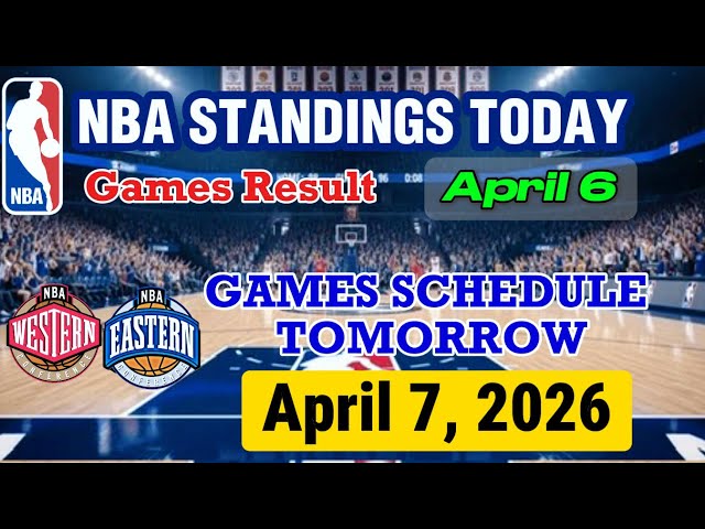 NBA STANDINGS TODAY as of APRIL 6 | GAMES RESULT | GAMES SCHEDULE APRIL 7, 2026