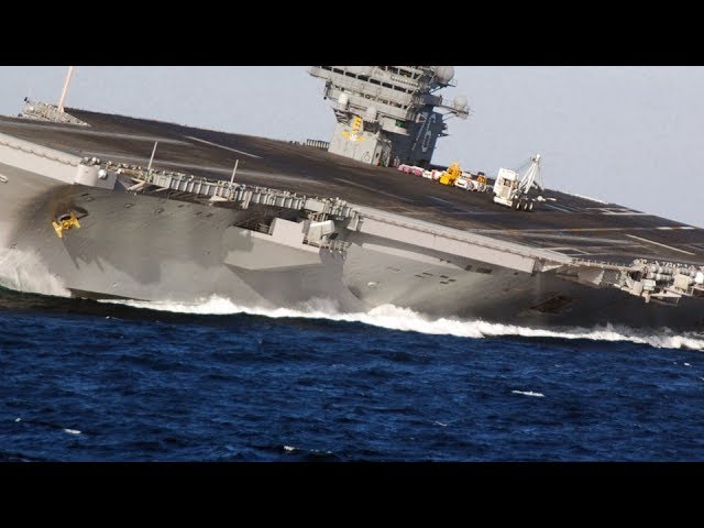HIGH SPEED MANEUVERS! US Nimitz-class SUPERCARRIER in a series of EXTREME RUDDER TESTS!