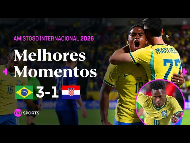 VINI JR CONFIANTE, ENDRICK DÁ SHOW NO FIM E BRASIL DOMINA | BRASIL 3X1 CROÁCIA - MELHORES MOMENTOS