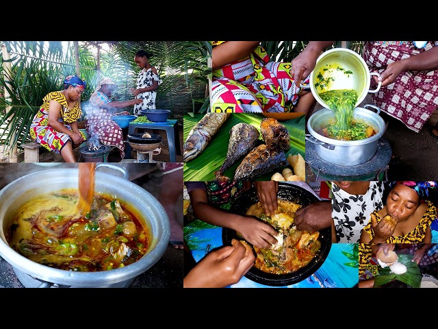 GRANDMA'S OKRO SOUP WITH EWORKPLE  African Village Cooking - EAT IT HOT HOT