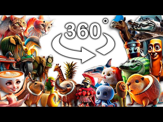 All Italian Brainrot AI Animals Compilation in 360° VR video | Memes