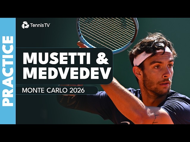 LIVE PRACTICE STREAM: Lorenzo Musetti Hits With Daniil Medvedev In Monte-Carlo