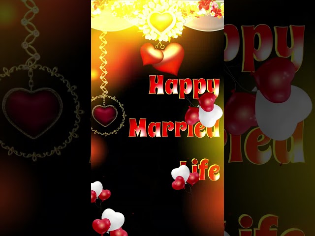 Happy Married Life Wishes, Wedding Day Status, Marriage Greetings, #wedding Animation, Video