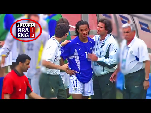 BRAZIL WAS GOING TO BE ELIMINATED FROM THE WORLD CUP, UNTIL RONALDINHO DECIDED THE GAME
