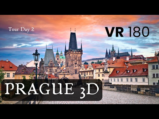 VR 180 3D: Prague Castle Walking Guide with Asian Cutie | VR180 8K