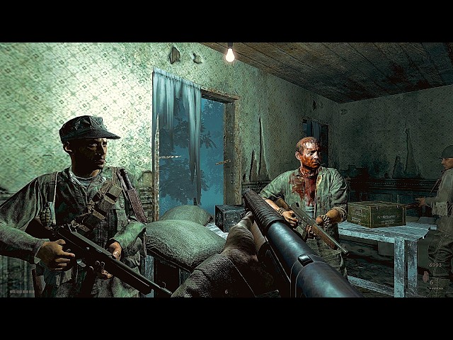 COD World at War Zombies:  Cabin  Full Gameplay  (No Commentary - 4K 60FPS)