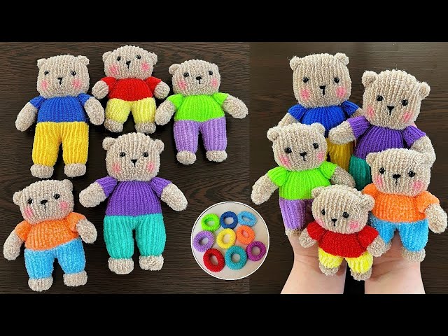 Keychain Teddy Bear Stylish with Hair Rubber Bands / Easy Steps / DIY