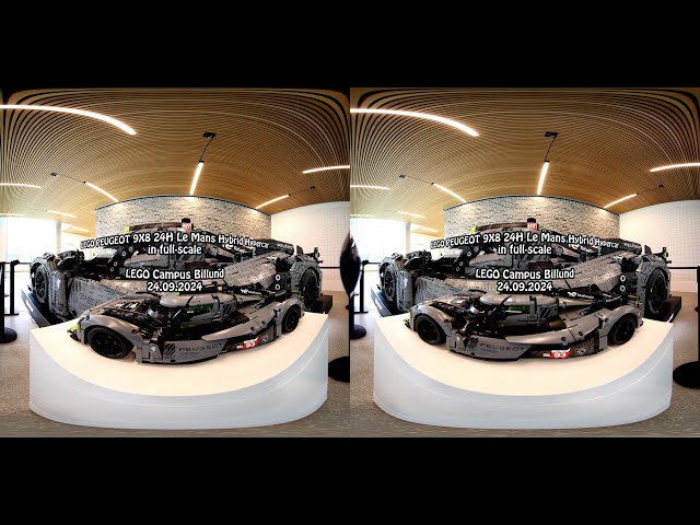 LEGO Full-scale PEUGEOT 9X8 24H Le Mans Hybrid Hypercar (VR180 3D)