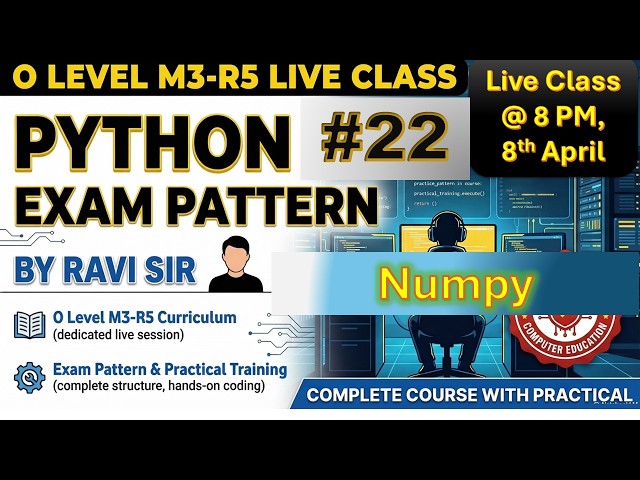 NumPy in Hindi | O Level Python | Complete Tutorial | Class-21 | MCQ | #aptinstitute