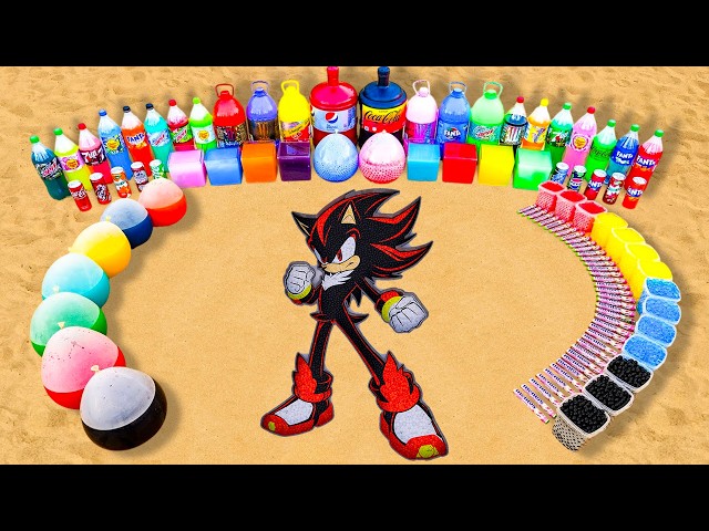 How to make Rainbow SONIC 3 with Orbeez, Big Balloons of Fanta, Coca Cola vs Mentos & Popular Sodas