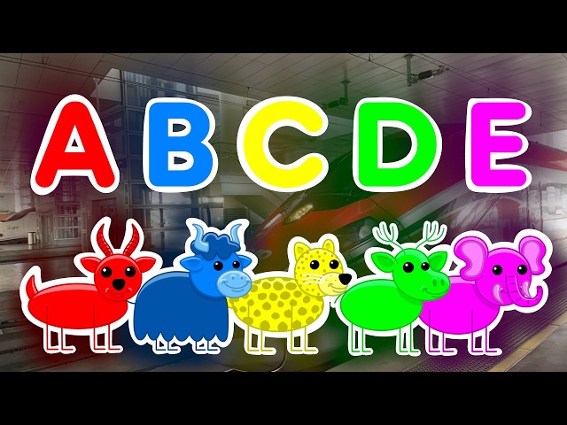 ABC Colorful Safari Animals Song 1 | ABCs & Colors Learning Song For Kids | Little Bunny Learns