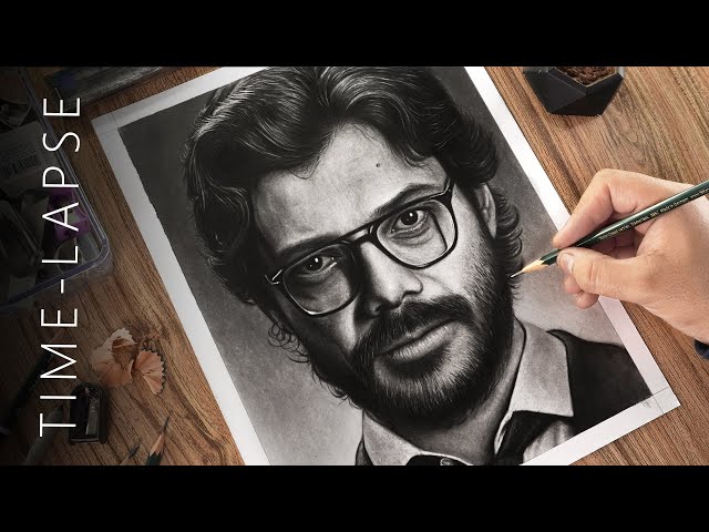 Speed Drawing The Professor – Realistic Portrait in Minutes
