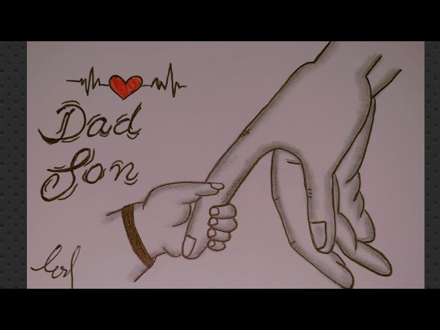 How to draw a father and son holding hand sketch 💕..draw a hand sketch step by step..