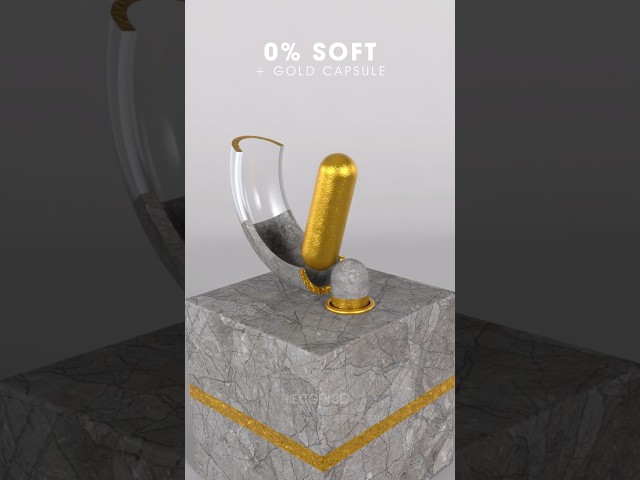 MIND-BLOWING 0% vs 100% Satisfying Gold Capsule | 3D Soft Body Simulation