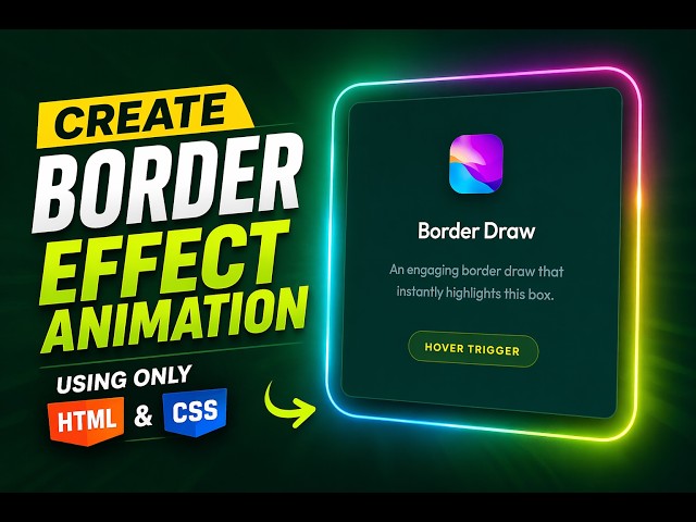 Build a simple border draw box effect with HTML and CSS  | HTML & CSS for Beginners
