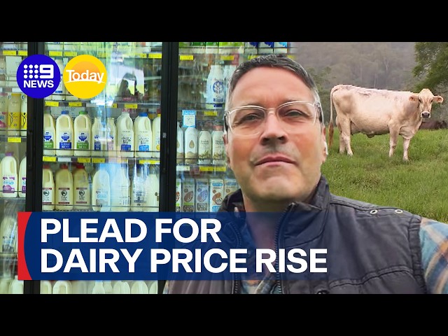 Australian farmers pleading for a dairy price rise as fuel costs soar | 9 News Australia