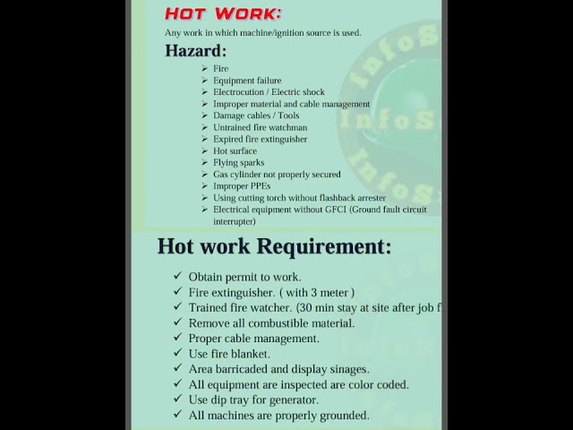 Hot work procedure  #safety #safetyfirst