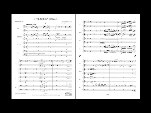 Divertimento No. 3 by Vicente Martín y Soler/ed. Patricia Cornett