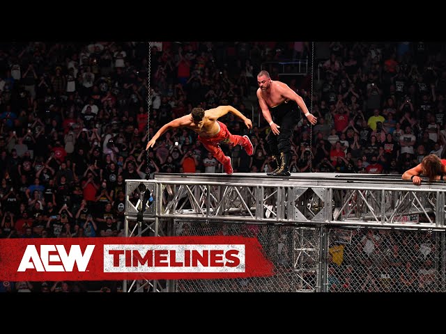 One of AEW's MOST BRUTAL MATCHES: Blood & Guts! | AEW Timelines