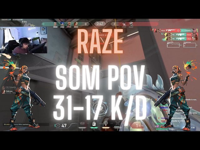 NRG s0m POV Raze on Split 31-17 K/D (VALORANT Pro POV)