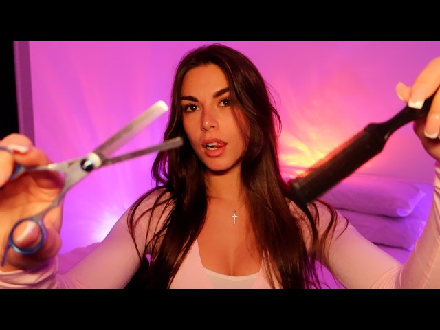 ASMR | girl who is OBSESSED with you does your hair | Lauren Alexis