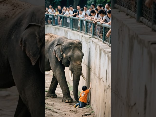 HERO ELEPHANT RESCUES CHILD IN HEART-STOPPING ZOO DRAMA! #elephant #zoo #rescue #animal 🐘