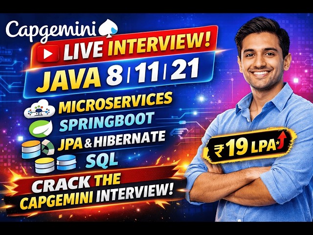 🔔 Capgemini Java Developer LIVE Real Interview | Spring Boot | Microservices | JPA | Hibernate