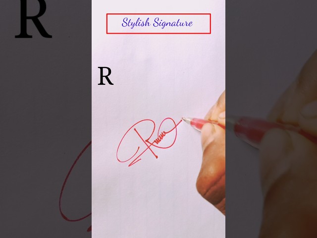 Professional signature making of R letter #signaturestyle #howtosign #designart