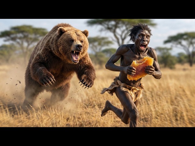 Ancient Survival Story | Early Human Grabs Honey — Giant Bear Wakes Up in Rage