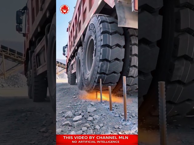 TIRE vs rebar 😳 will it survive #shorts #skills #crafts #test