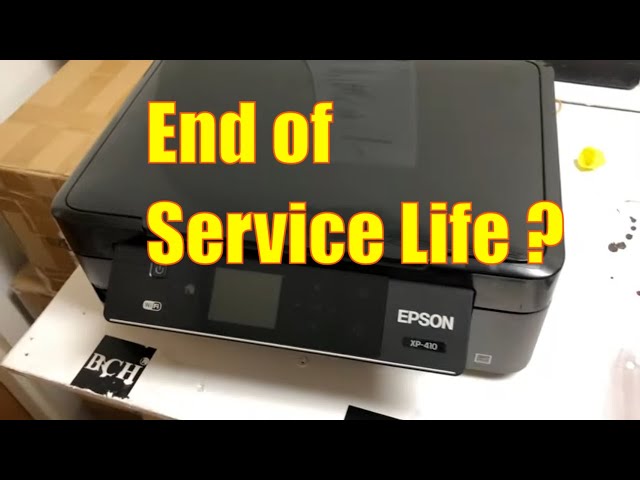 Epson XP-410: Parts inside printer reaching the end of service life - waste ink pad reset