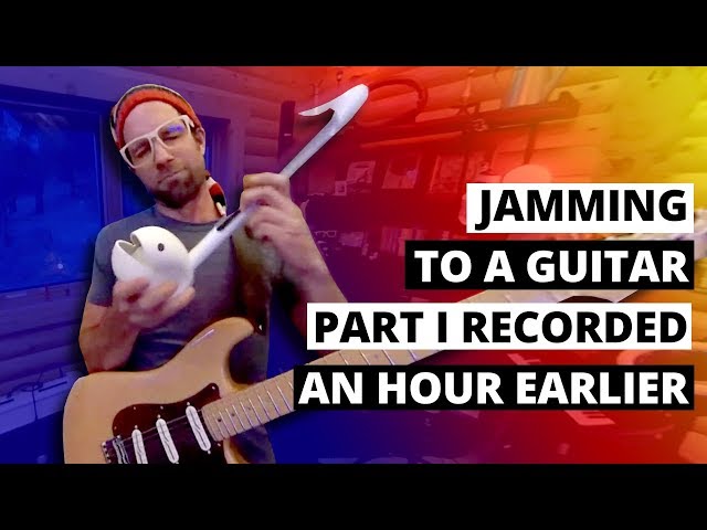 Jamming to guitar part I recorded an hour earlier in 360 VR w/ spatial audio