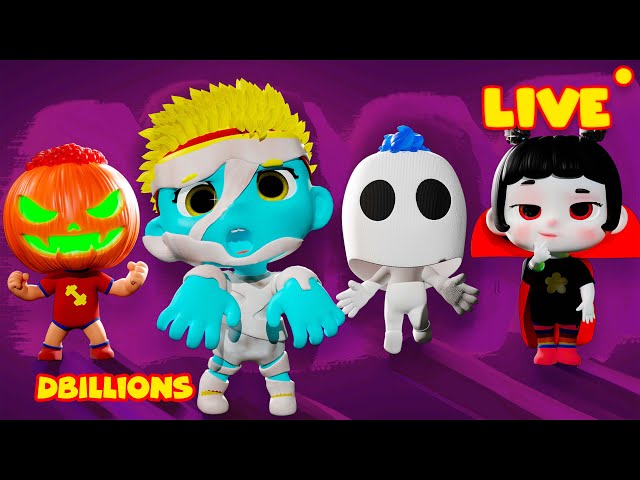 LIVE – D Billions Halloween Songs & Fun | Mommy, Help Me! Happy Halloween with Baby DB